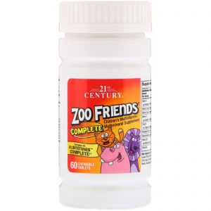 Comprar 21st Century, Zoo Friends Complete, Suplemento Multivitamínico/Multimineral Infantil, 60 Comprimidos Mastigáveis