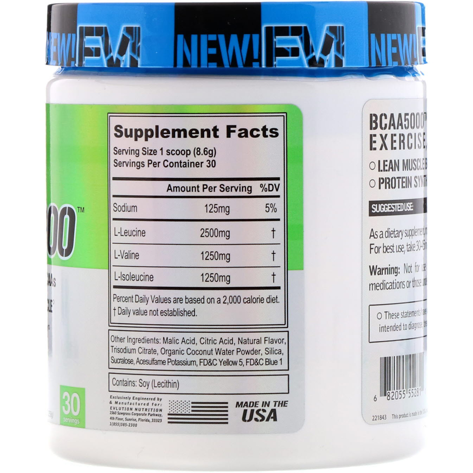 Comprar EVLution Nutrition, Ultra Premium BCAA 5000, Lemon Lime, 9.1 oz (258 g) - Imagem 2
