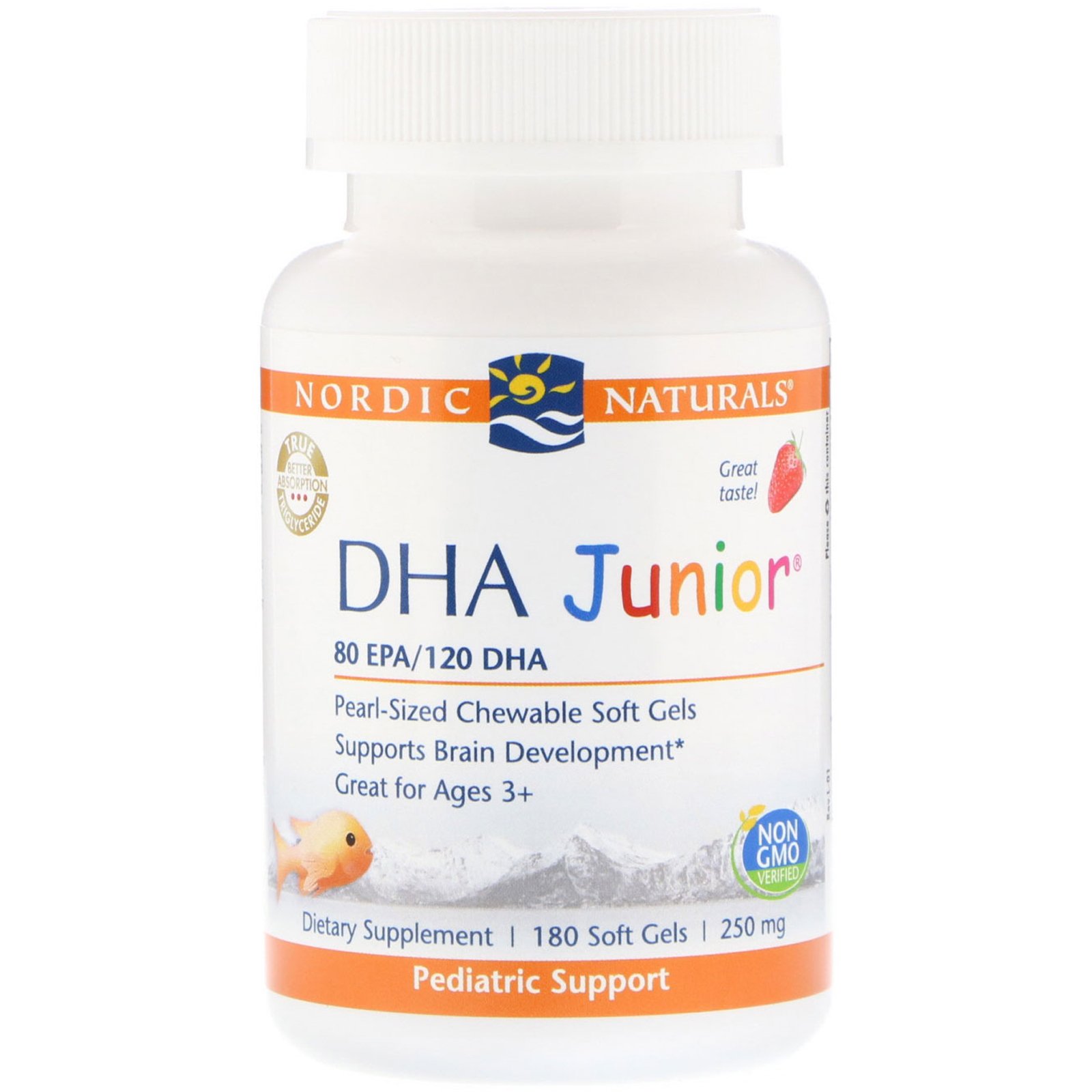 Comprar Nordic Naturals, DHA Junior, Great for Ages 3+, Strawberry, 250 mg, 180 Soft Gels