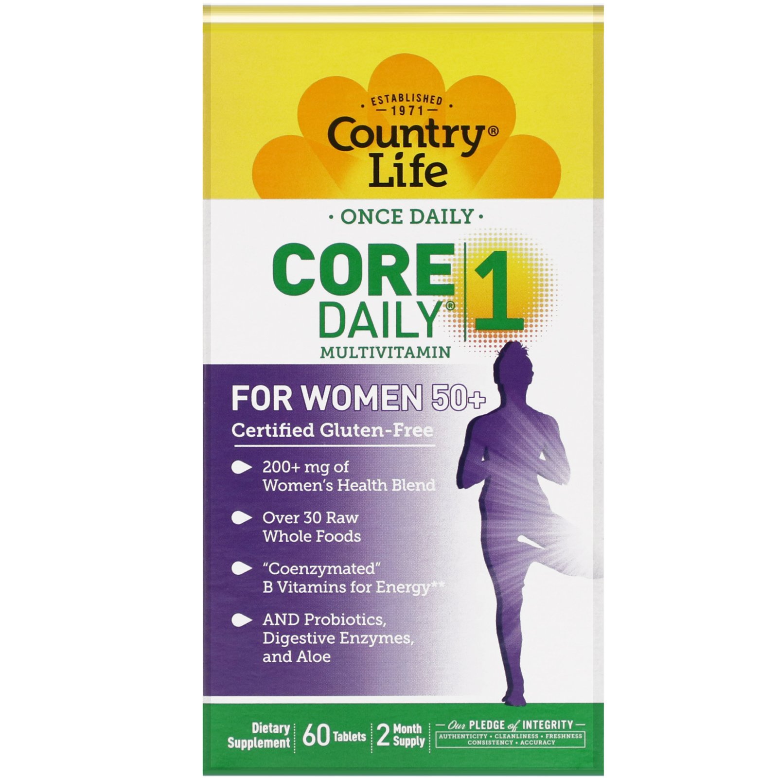 Comprar Country Life, Multivitamínico Core Daily-1, Mulheres acima de 50 anos, 60 Comprimidos - Imagem 2