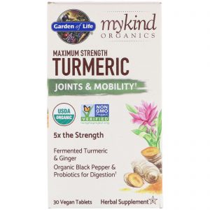 Comprar Garden of Life, MyKind Organics, Maximum Strength, Turmeric, Joints & Mobility, 30 Vegan Tablets