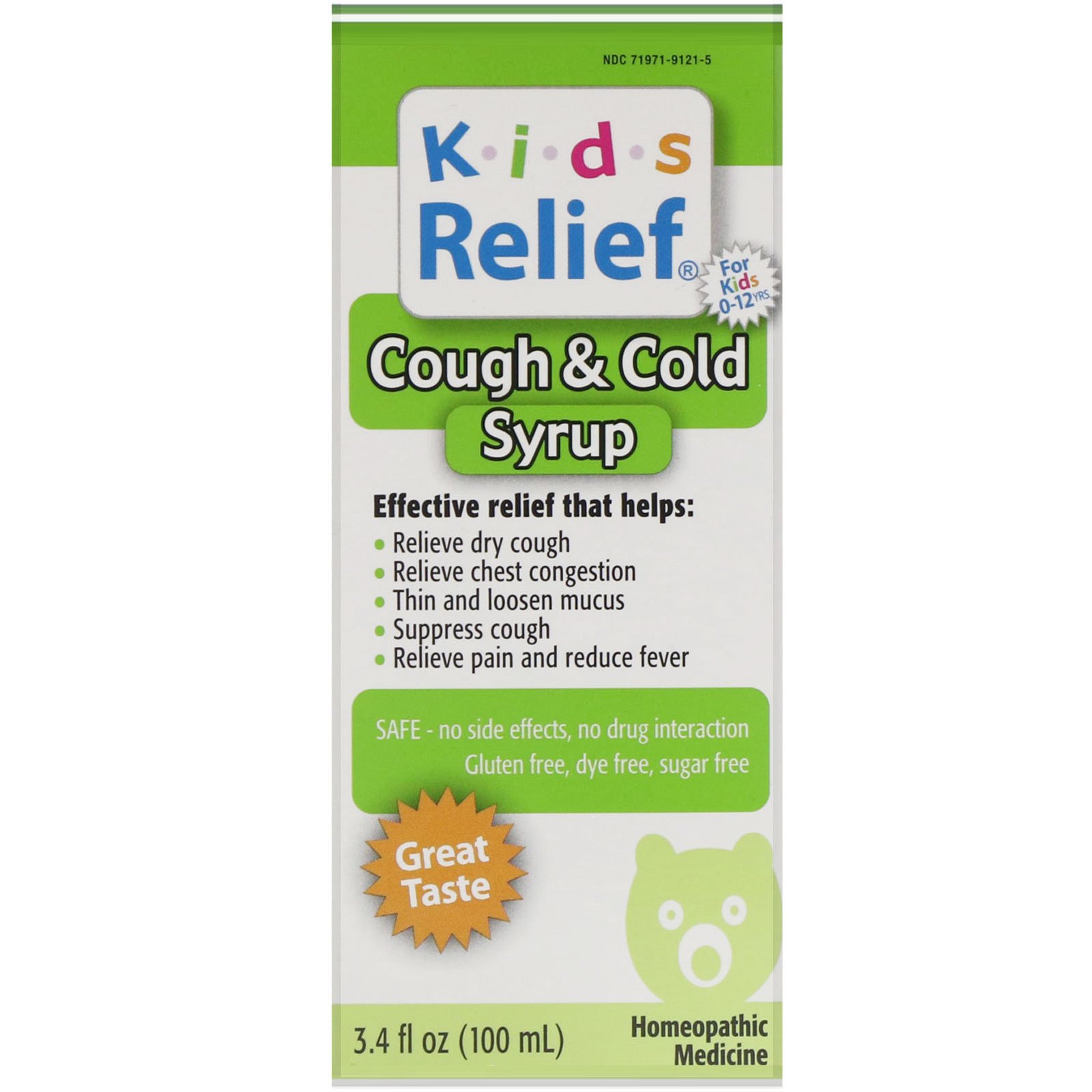 Comprar Homeolab USA, Kids Relief, Cough & Cold Syrup, For Kids 0-12 Yrs, 3.4 fl oz (100 ml)