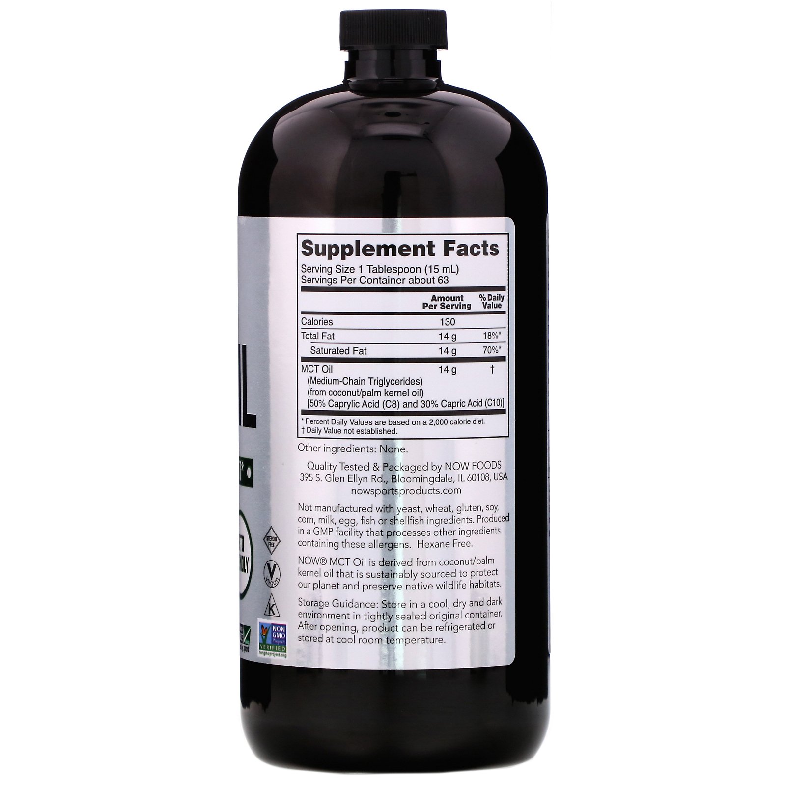 Comprar Now Foods, Sports, MCT Oil, 32 fl oz (946 ml) - Imagem 2