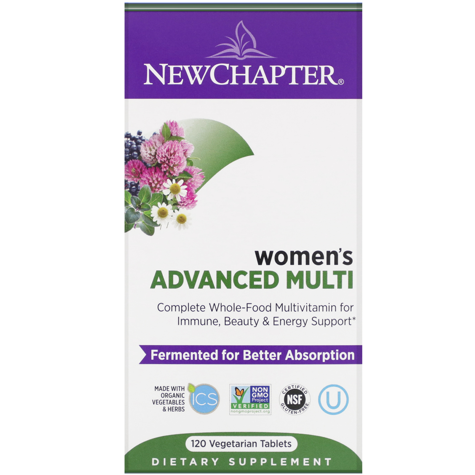 Comprar New Chapter, Women's Advanced Multi, 120 Comprimidos de Origem Vegetal