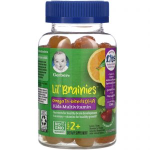 Comprar Gerber, Lil Brainies, Omega Tri-Blend & DHA, Kids Multivitamin, Ages 2+, 60 Gummies