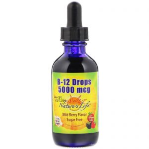 Comprar Nature's Life, B-12 Drops, Wild Berry Flavor, 5,000 mcg, 2 fl oz (60 ml)
