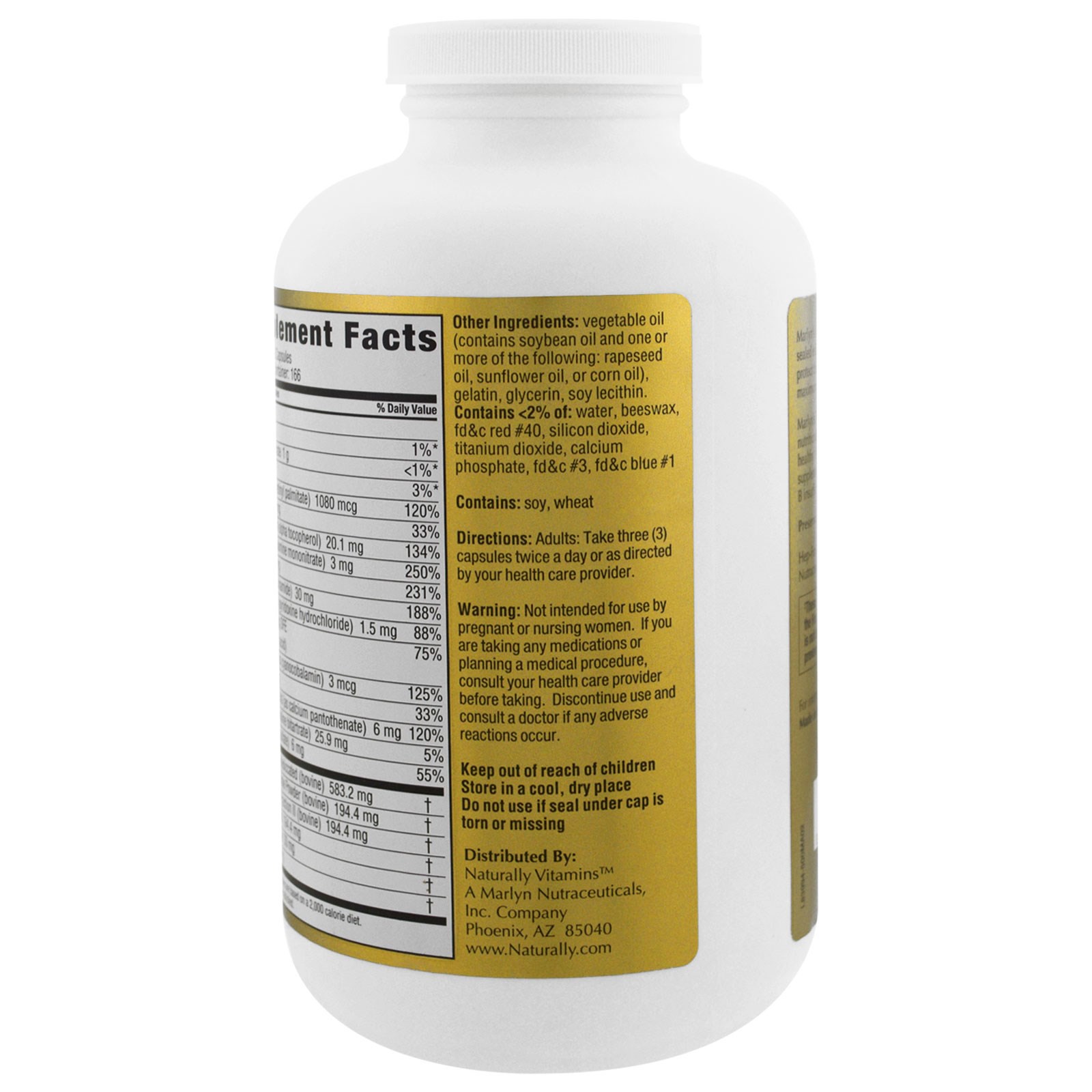 Comprar Naturally Vitamins, Marlyn, Hep-Forte, 500 Cápsulas de Gelatina Mole - Imagem 3