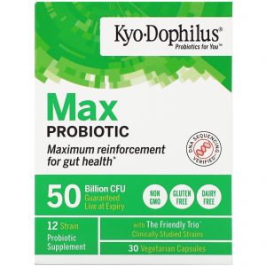 Comprar Kyolic, Kyo-Dophilus, Probiótico Max, 50 Bilhões de UFCs, 30 Cápsulas Vegetarianas