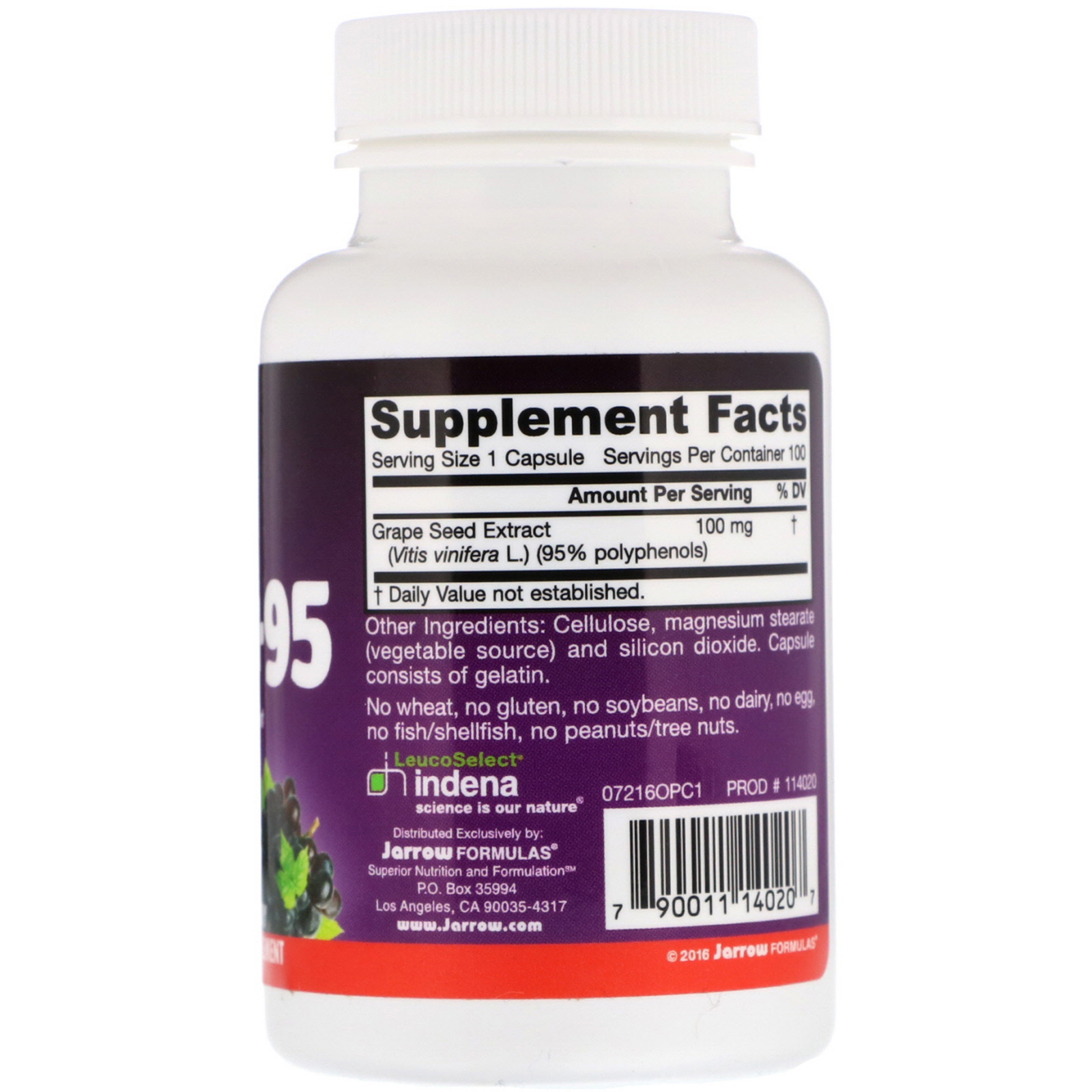 Comprar Jarrow Formulas, OPCs + 95, Extrato de Semente de Uva, 100 mg, 100 Cápsulas - Imagem 2