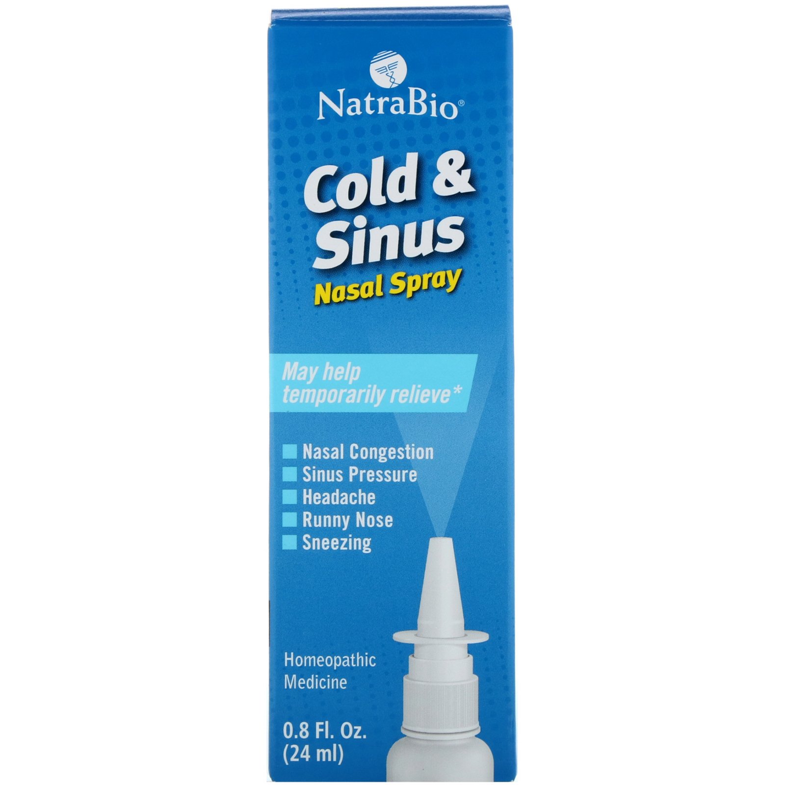 Comprar NatraBio, Gripe e Sinusite, Spray Nasal, 0,8 fl oz (24 ml)
