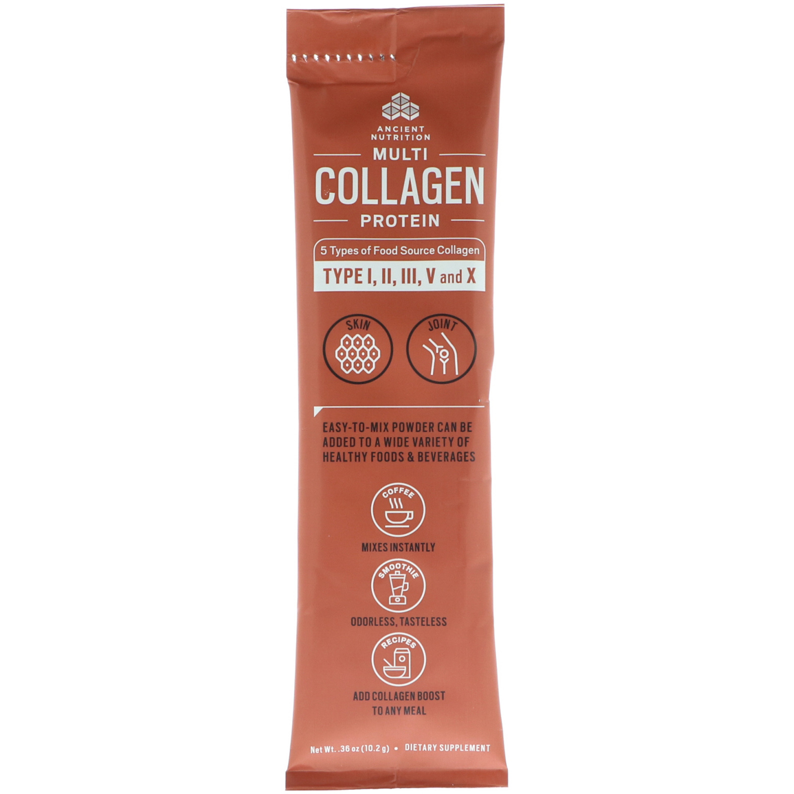 Comprar Dr. Axe / Ancient Nutrition, Multi Collagen Protein, 40 Single Stick Packets, 14.4 oz (408 g) - Imagem 3