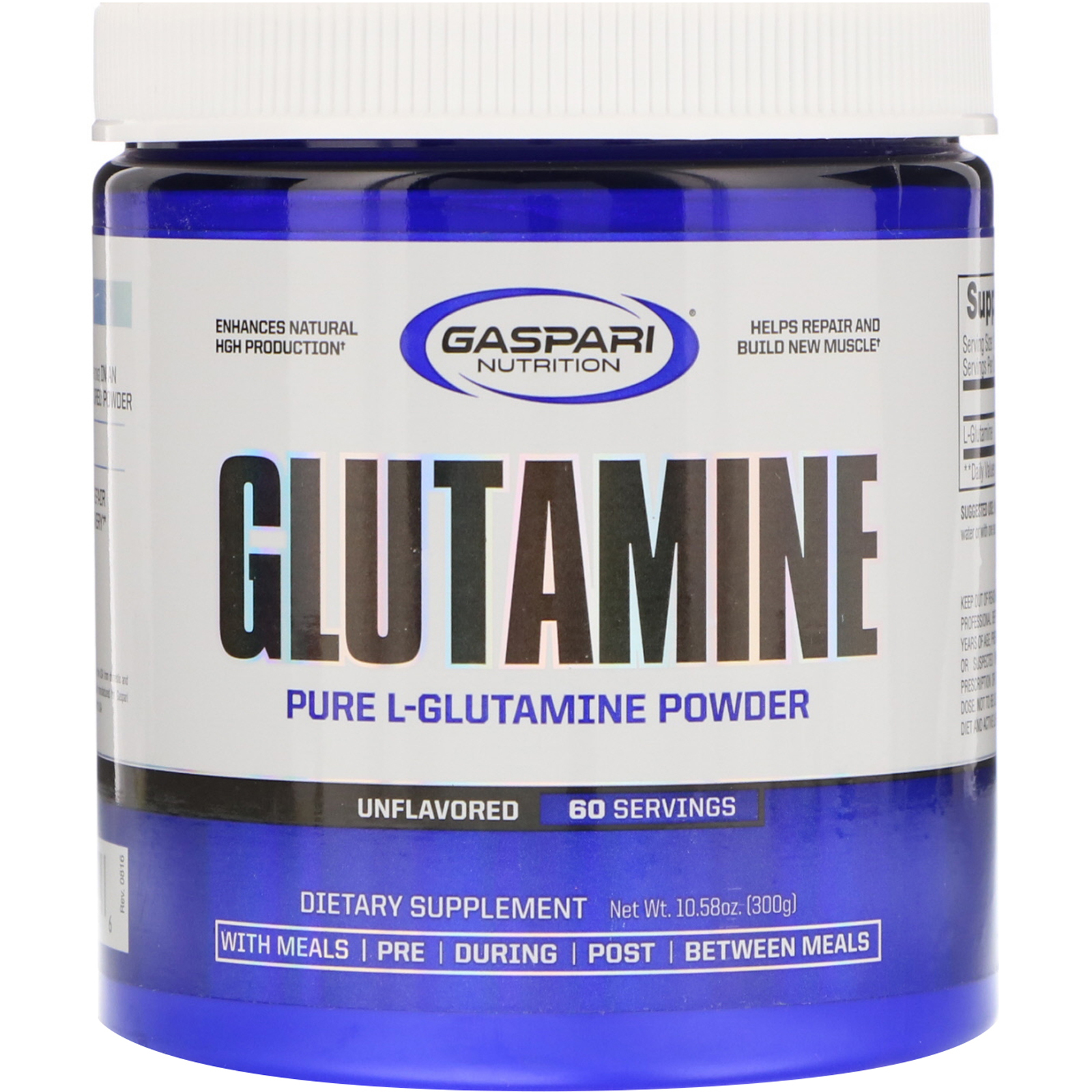 Comprar Gaspari Nutrition, Glutamina, Sem Sabor, 10,58 oz (300 g)