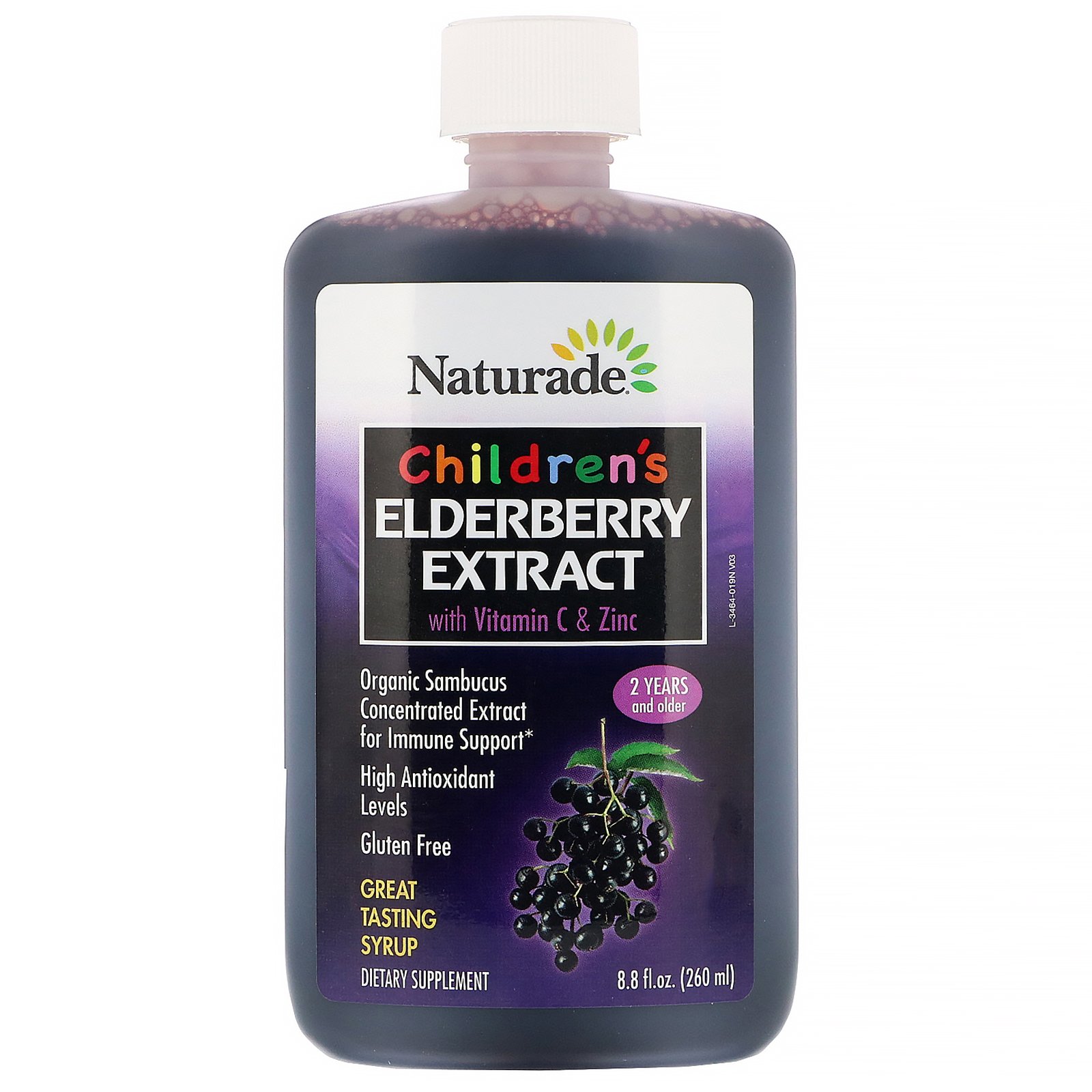 Comprar Naturade, Children's Elderberry Extract Syrup with Vitamin C & Zinc, 2 Years and Older, 8.8 fl oz (260 ml) - Imagem 3