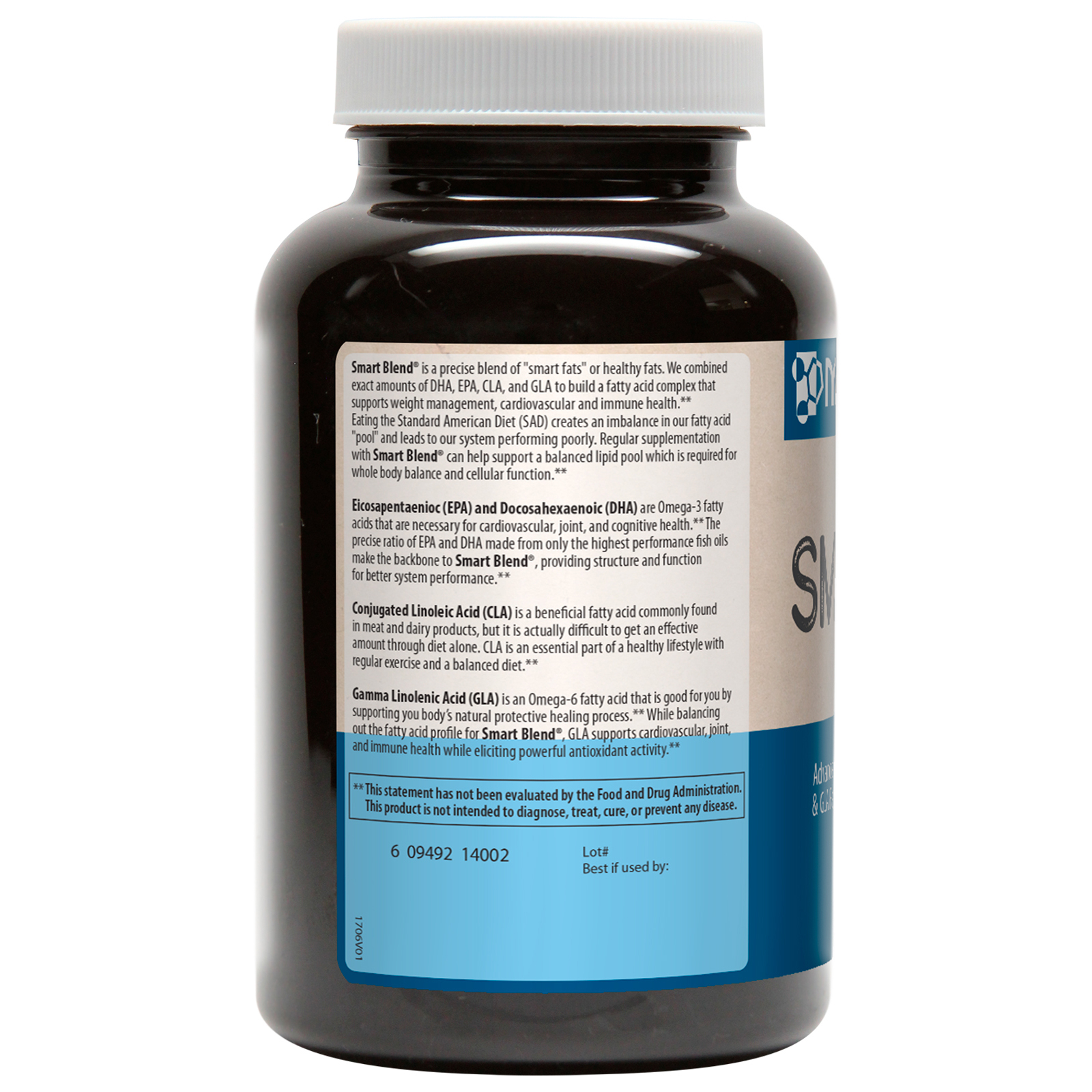Comprar MRM, Smart Blend, Ômega-3 Avançado, Complexo de Ácidos Graxos CLA e GLA, 120 Cápsulas Gelatinosas - Imagem 3