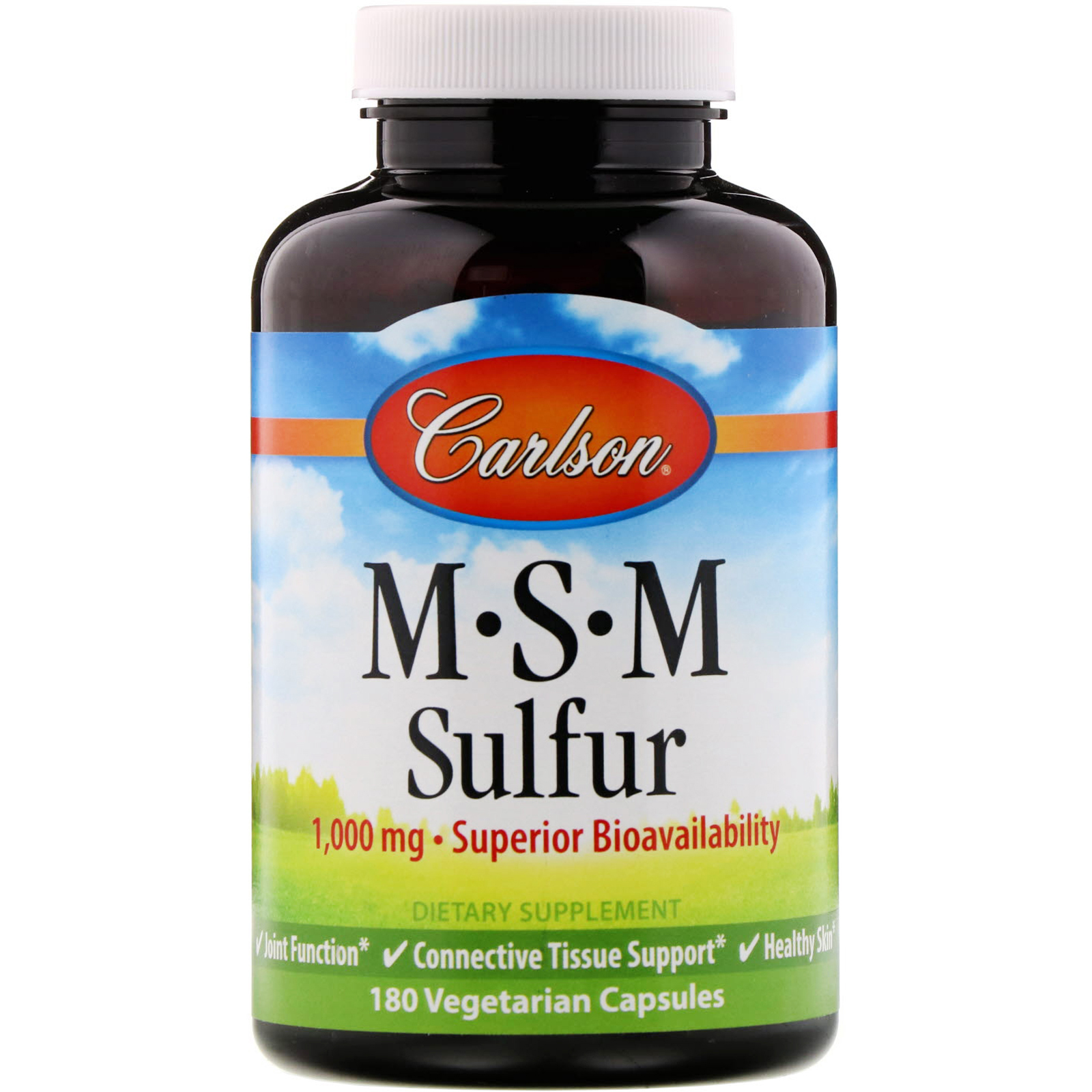 Comprar Carlson Labs, MSM Enxofre, 1.000 mg, 180 Cápsulas Vegetarianas