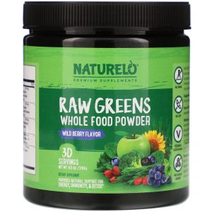 Comprar NATURELO, Raw Greens, Whole Food Powder, Wild Berry Flavor, 8.5 oz (240 g)