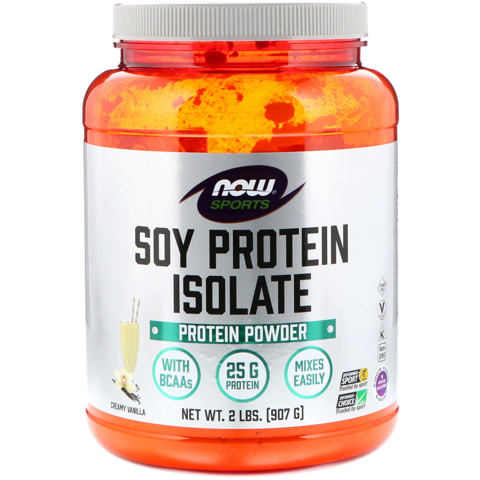 Comprar Now Foods, Sports, Soy Protein Isolate, Creamy Vanilla, 2 lbs (907 g)