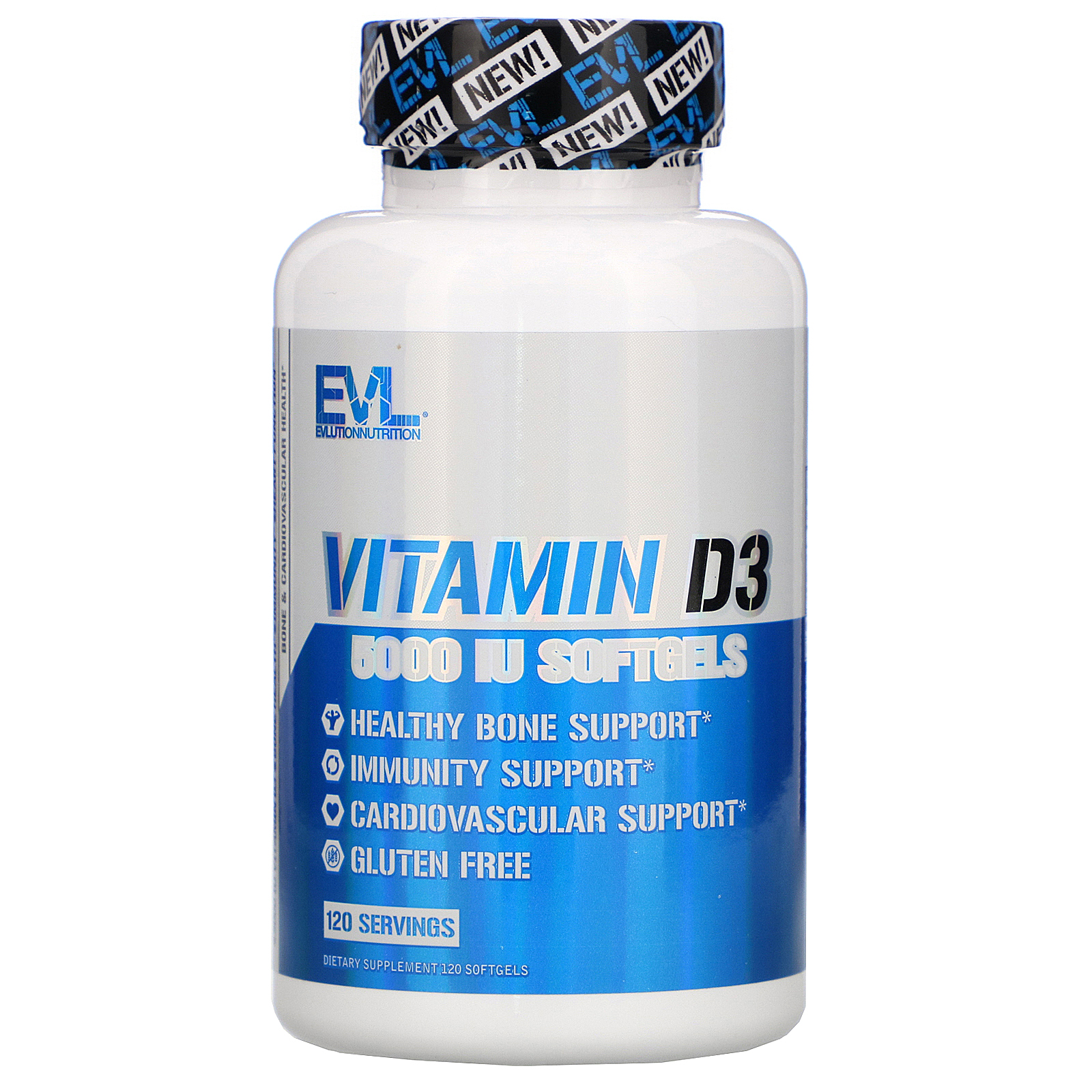 Comprar EVLution Nutrition, Vitamin D3, 5,000 IU, 120 Softgels