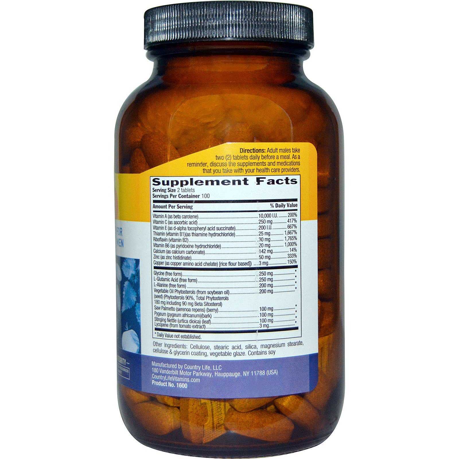Comprar Country Life, Prosta Max for Men, 200 Tablets - Imagem 2