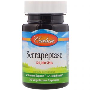 Comprar Carlson Labs, Serrapeptase, 120,000 SPUs, 30 Vegetarian Capsules