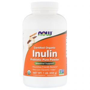 Comprar Now Foods, Inulina com Certificação Orgânica, Prebiótico Puro em Pó, 454 g (1 lb)