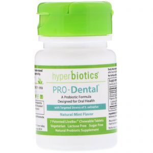 Comprar Hyperbiotics, PRO-Dental, Sabor Natural de Menta, 7 Comprimidos Mastigáveis