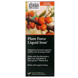 Comprar Gaia Herbs, Plant Force Liquid Iron, 8.5 fl oz (250 ml)