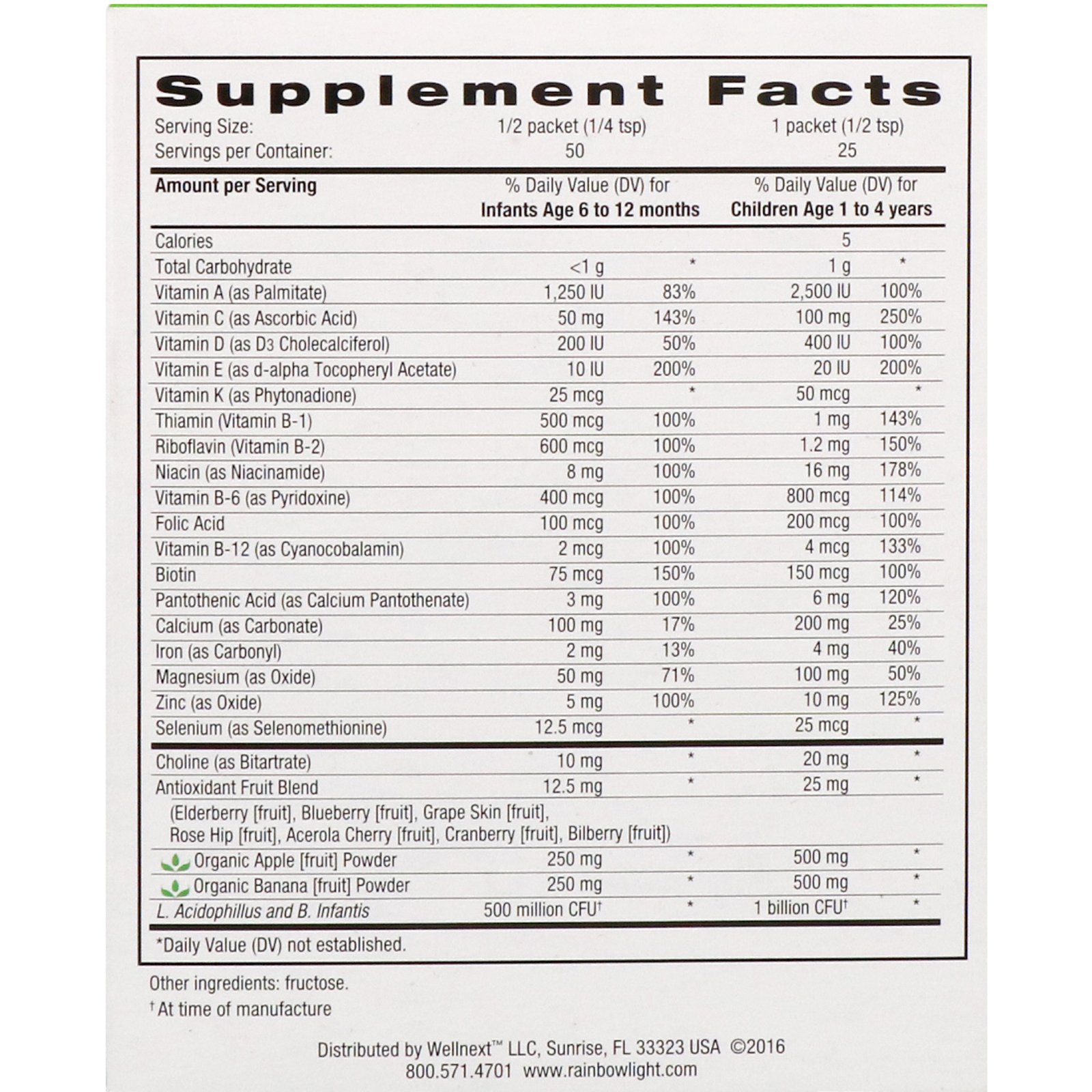 Comprar Rainbow Light, NutriStart, Multivitamínico em Pó, 25 Pacotes, 53 g (1,9 oz) - Imagem 2