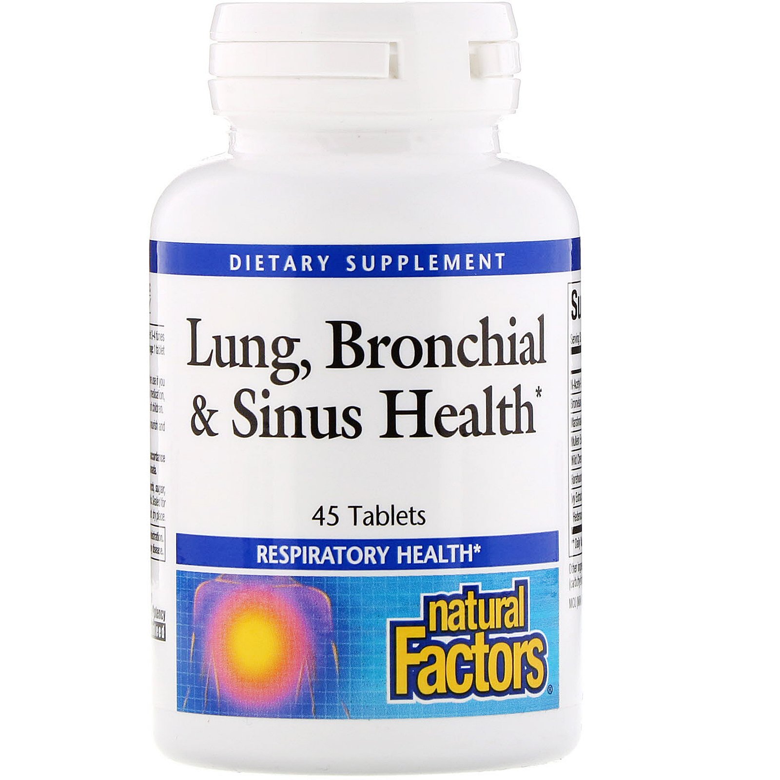 Comprar Natural Factors, Saúde Pulmonar, Brônquica e Sinusal, 45 Comprimidos