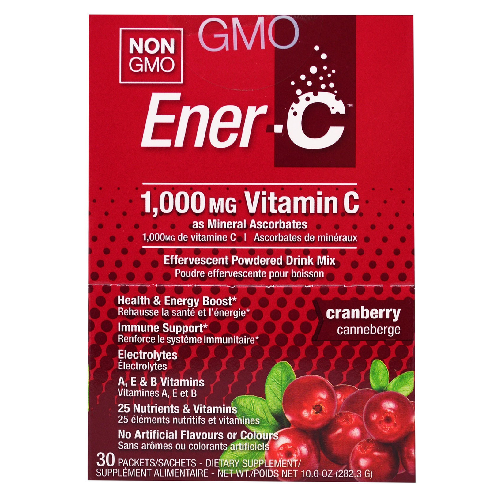 Comprar Ener-C, Vitamina C, Pó Efervescente, Cranberry, 30 Pacotes, 10,0 oz (282.3 g)