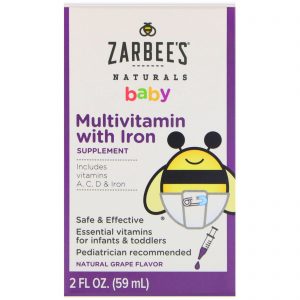 Comprar Zarbee's, Naturals, Baby, Multivitamínico com Ferro, Sabor Natural de Uva, 59 ml (2 fl oz)