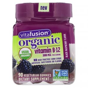 Comprar VitaFusion, Organic Vitamin B-12, Black Raspberry, 3,000 mcg, 90 Vegetarian Gummies