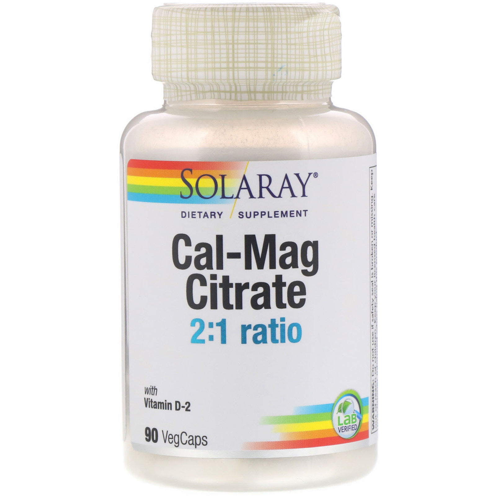 Comprar Solaray, Citrato de Cal-Mag com Vitamina D2, 90 Cápsulas Vegetais