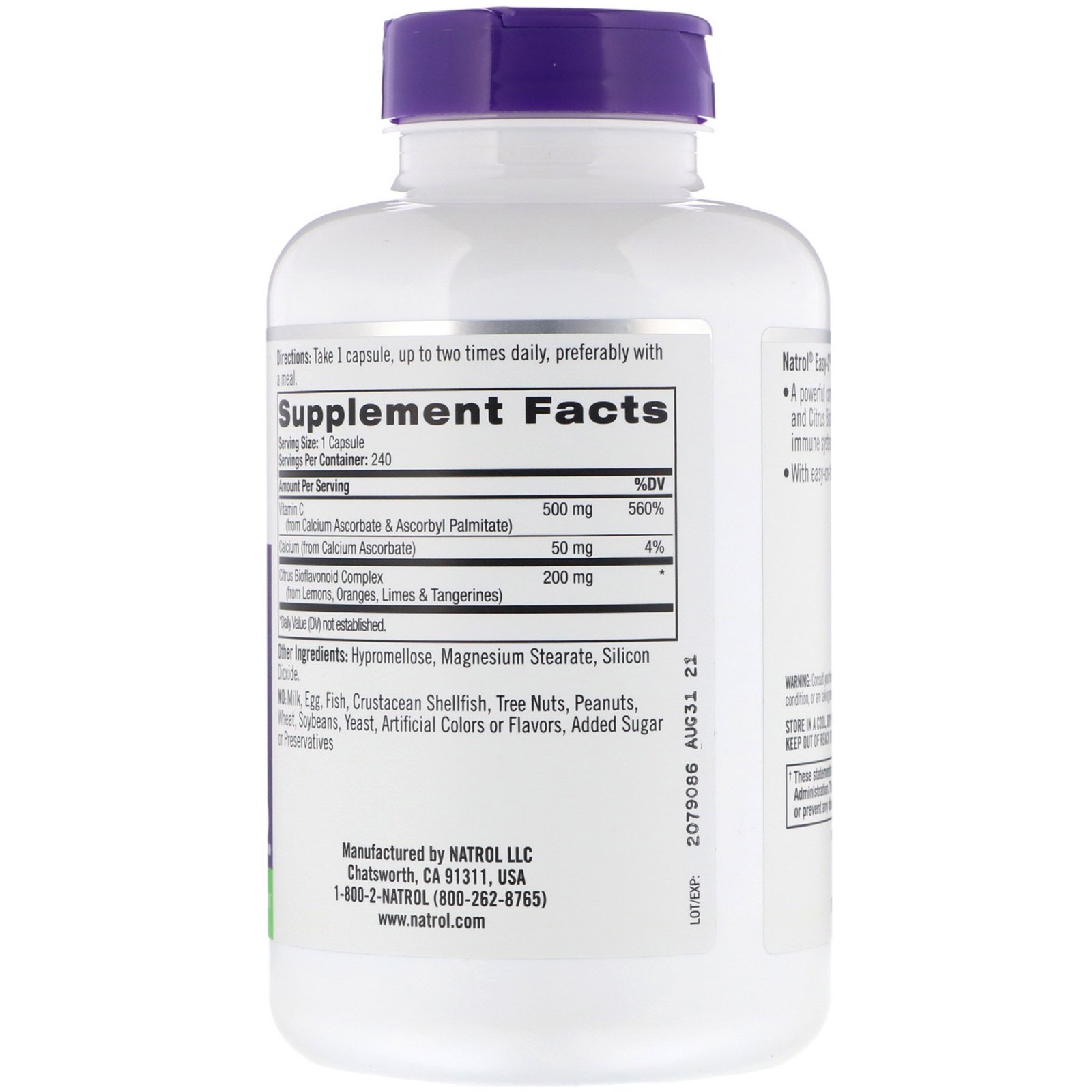 Comprar Natrol, Easy-C, 240 Capsulas - Imagem 2
