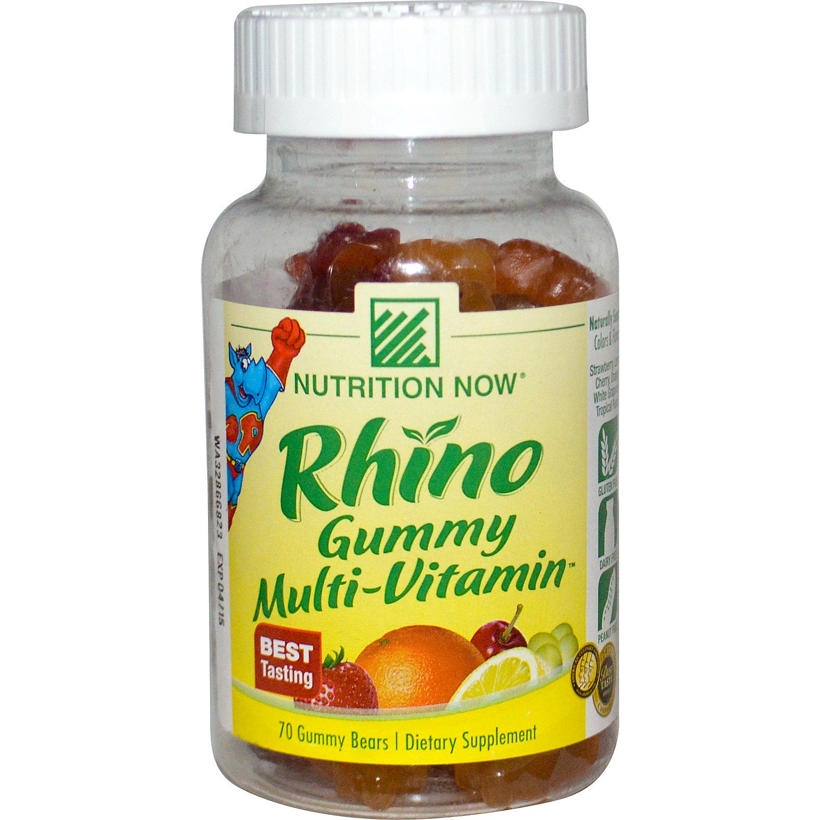 Comprar Nutrition Now, Rhino, Balas Multivitamínicas, 70 Unidades