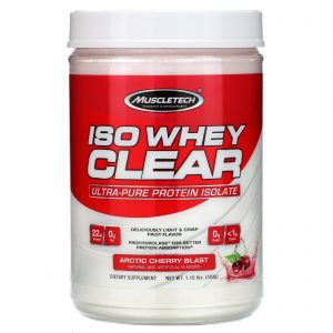 Comprar Muscletech, ISO Whey Clear, Ultra-Pure Protein Isolate, Arctic Cherry Blast, 1.10 lbs (503 g)
