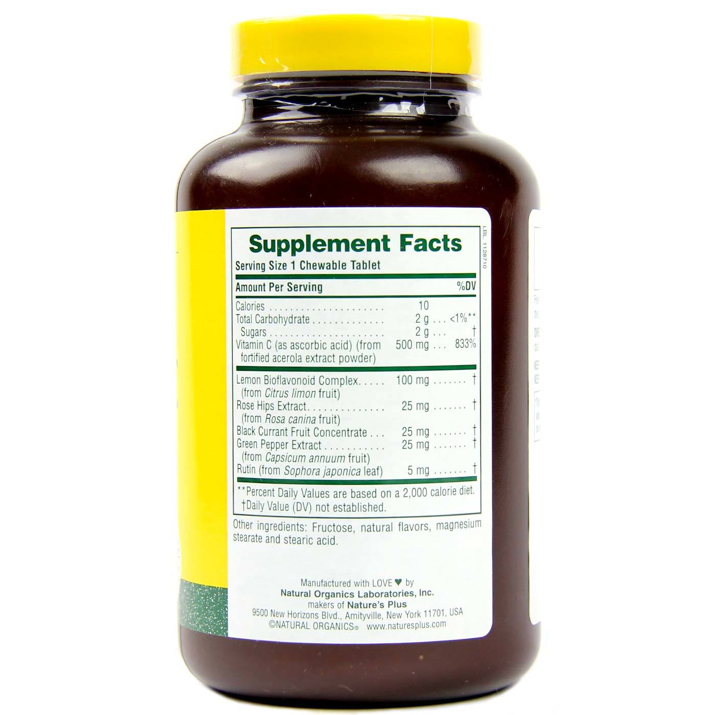 Comprar Nature's Plus, Complexo C da Acerola - 500mg - 90 Comprimidos Mastigáveis - Imagem 2