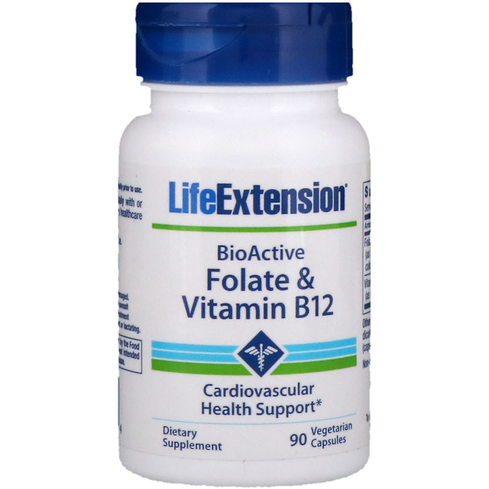 Comprar Life Extension, Folato e Vitamina B12 Bioativa, 90 Cápsulas Vegetais