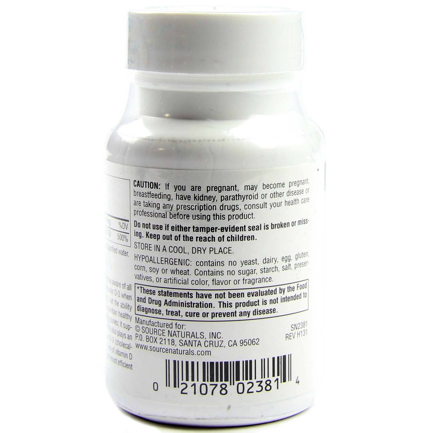 Comprar Source Naturals, Vitamina D-3 1,000 IU - 100 Cápsulas em Gel - Imagem 3