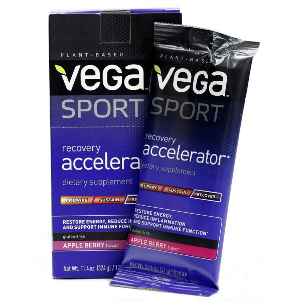 Comprar Recuperação Pós Treino Recovery Accelerator Vega Sport Apple Berry 12 Unidades 37 g cada - Imagem 4