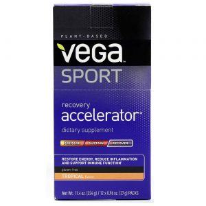 Comprar Recuperação Pós Treino Recovery Accelerator Vega Sport Tropical 12 Unidades 27 g cada