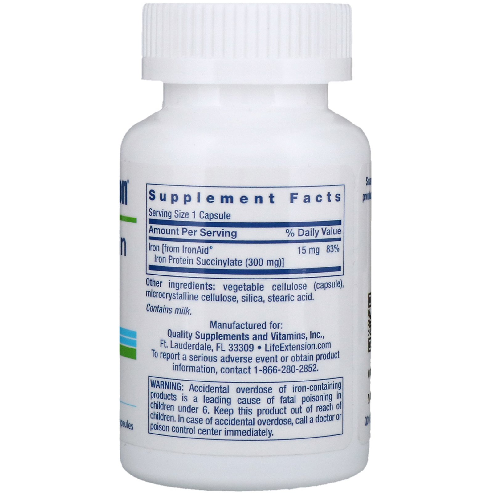 Comprar Life Extension, Proteína de Ferro Plus, 300 mg, 100 Cápsulas - Imagem 2
