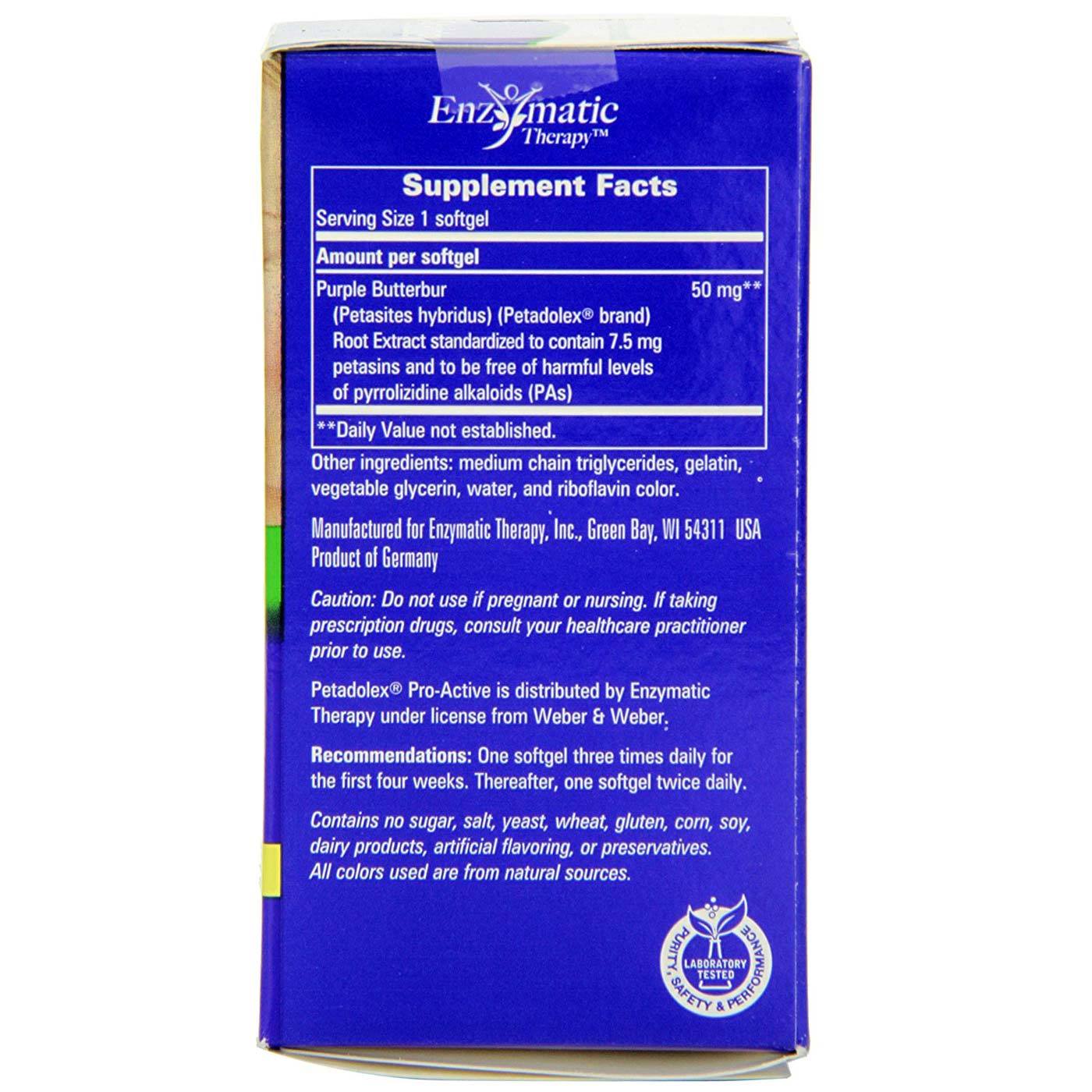 Comprar Enzymatic Therapy, Petadolex Pró-ativas - 60 cápsulas de gel - Imagem 2