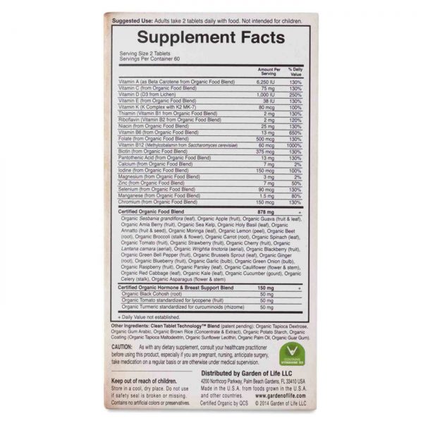 Comprar Garden of Life, Multivitamínico 40+ para mulheres - 120 Tabletes - Imagem 5