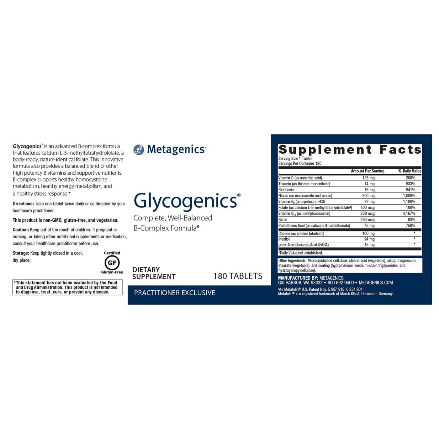 Comprar Metagenics, Glycogenics - 180 comprimidos - Imagem 2