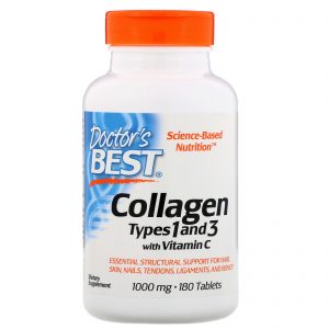 Comprar Doctor's Best, Colágenos Tipos 1 e 3 com Peptan, 1.000 mg, 180 Comprimidos