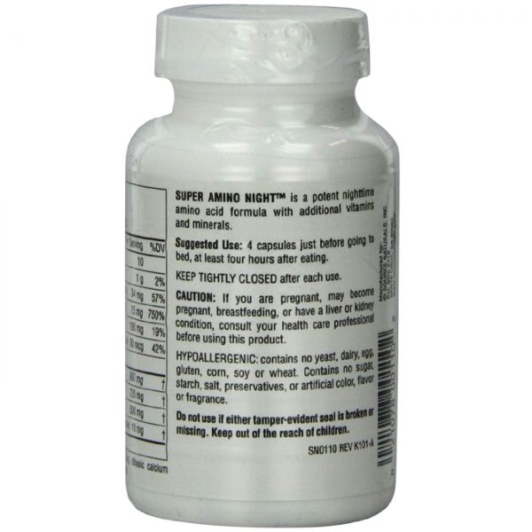 Comprar Source Naturals Super Amino Noite 60 Cápsulas - Imagem 4