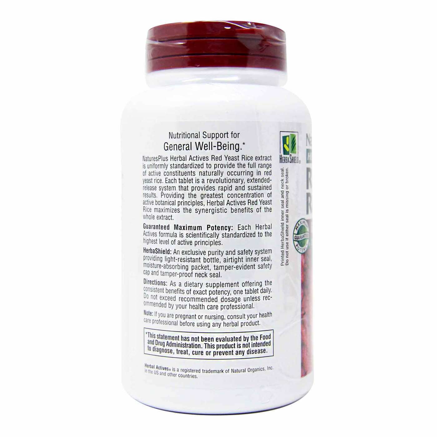 Comprar Nature's Plus, Levedura de Arroz Vermelho - 60 Tabletes - Imagem 3