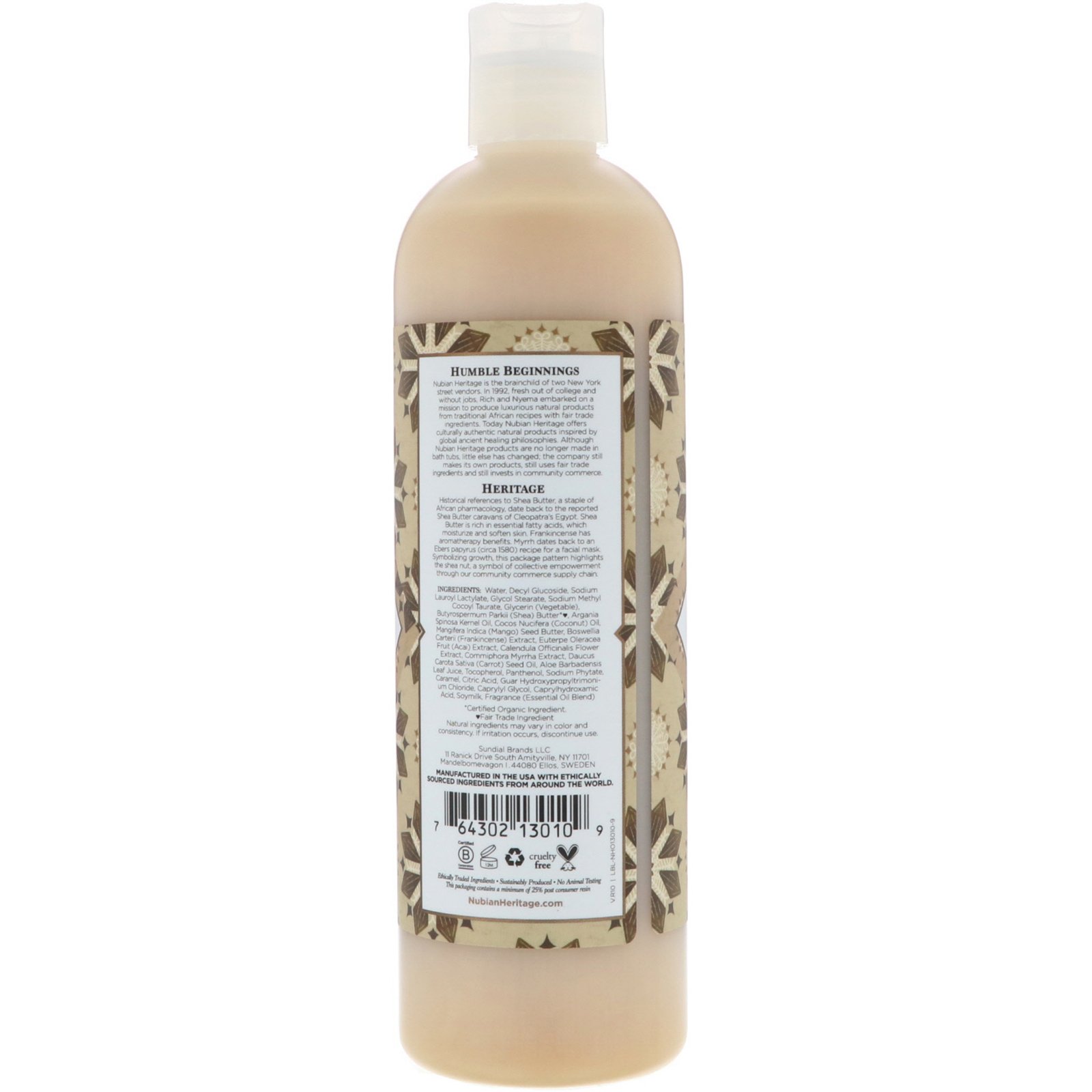 Comprar Nubian Heritage, Body Wash, Manteiga de Carité Crua, 13 fl oz (384 ml) - Imagem 2