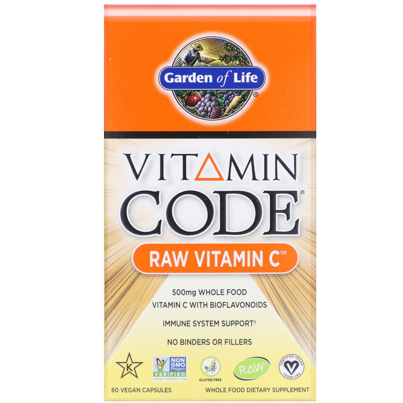 Comprar Garden of Life, Vitamin Code, Raw Vitamin C, 60 Cápsulas Veganas